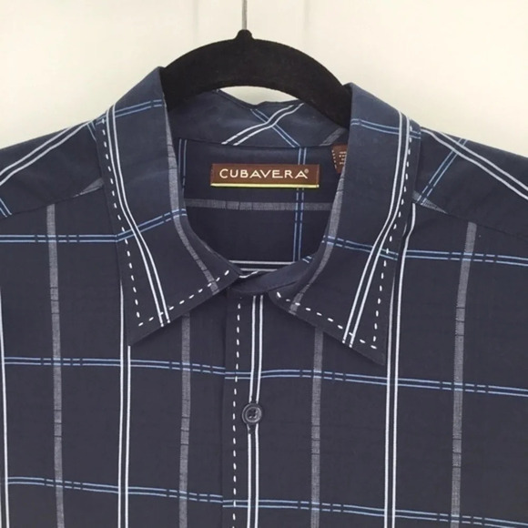 Cubavera Men’s Blue Striped Long Sleeve Shirt - Picture 3 of 6